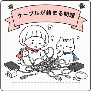 ケーブルが絡まる問題